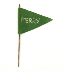 Green Merry Felt Flag