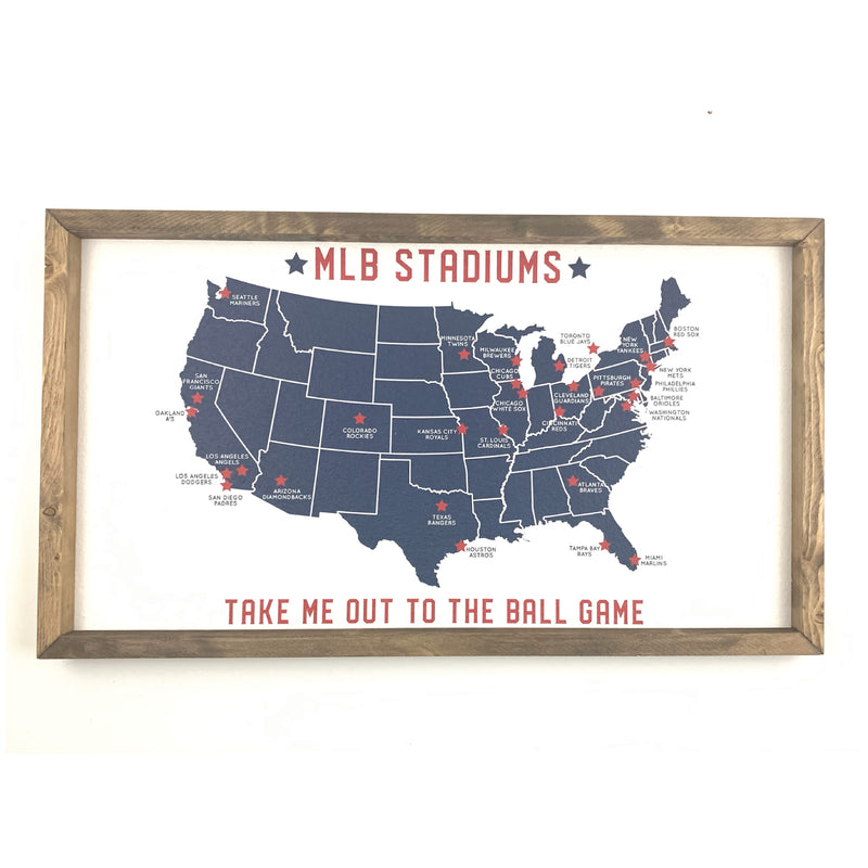 MLB Stadium Map Pinboard