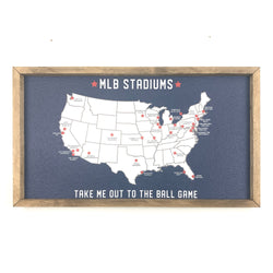 MLB Stadium Map Pinboard