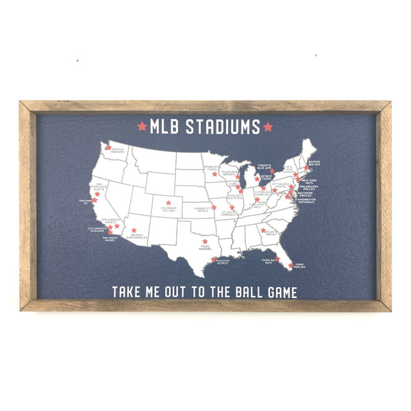 MLB Stadium Map Pinboard