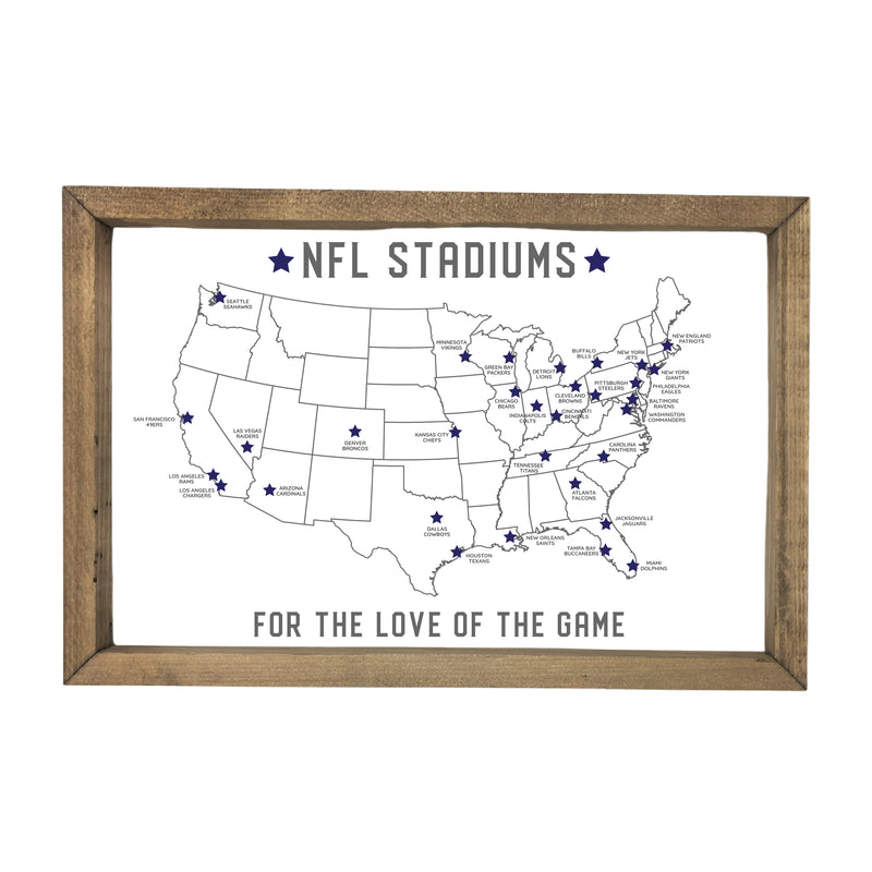 NFL Stadium Map Pinboard