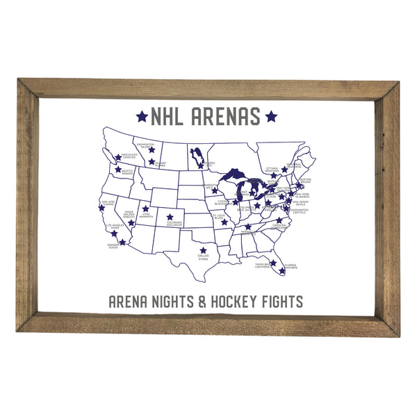 NHL Arena Map Pinboard