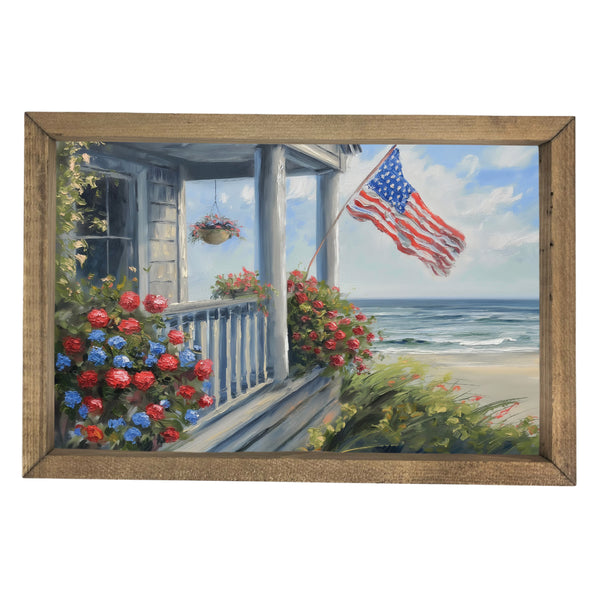 Americana Beach House <br>Framed Art