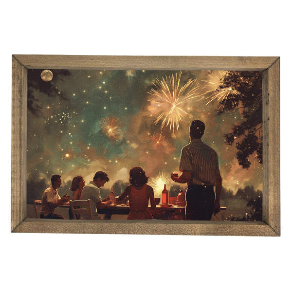 Picnic Under the Fireworks <br>Framed Art