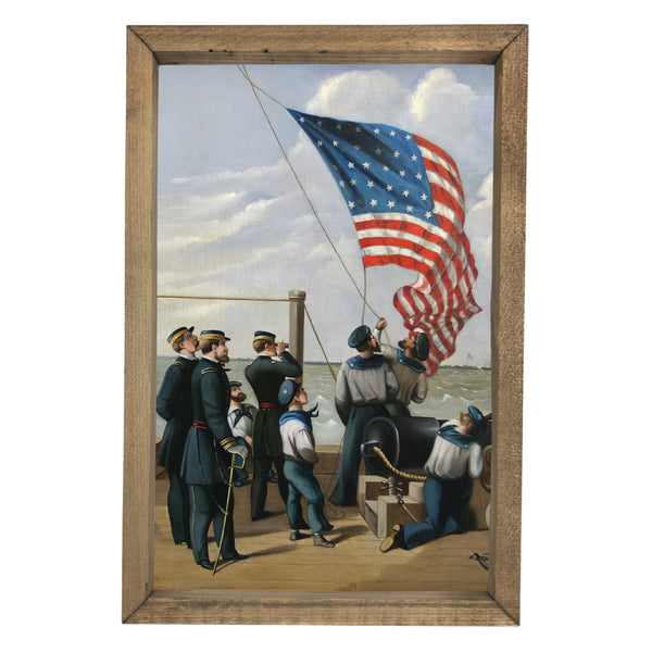 Sailors Raising the Flag <br>Framed Art