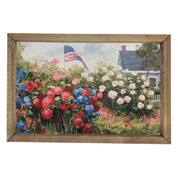 Red White and Blue Roses <br>Framed Art