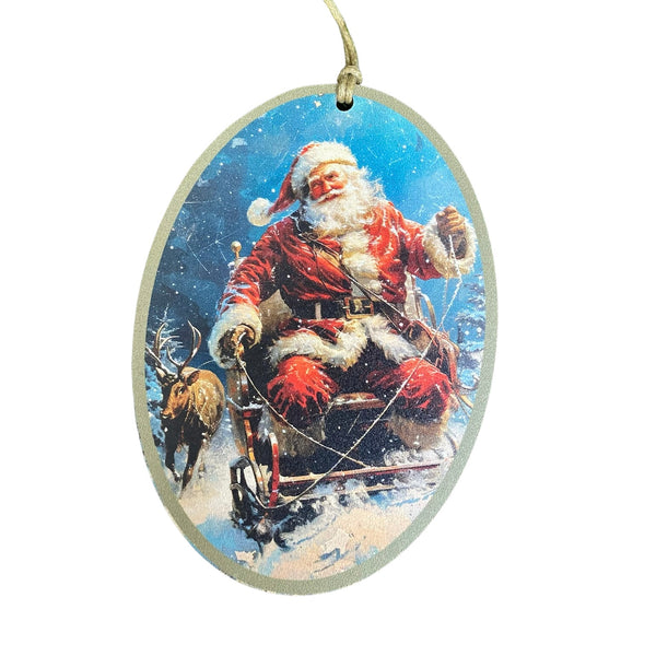 Santa in Sleigh Ornament