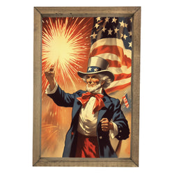 Uncle Sam with Firework <br>Framed Art