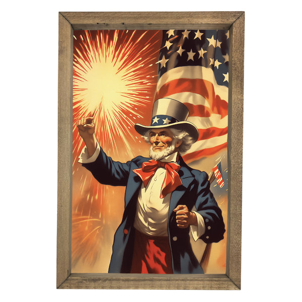 Uncle Sam with Firework <br>Framed Art