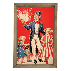 Uncle Sam with Kids <br>Framed Art