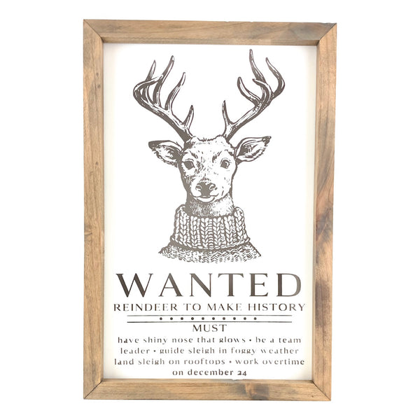 *SALE!* Vintage Reindeer Wanted <br>Framed Print