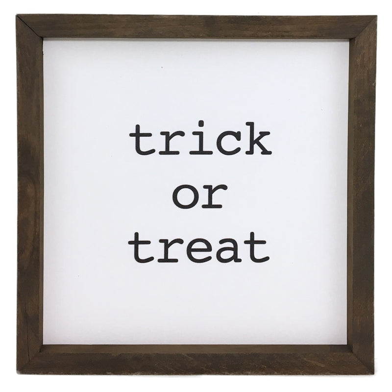 Trick or Treat Block Framed Saying