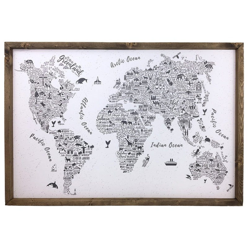 World Map <br>Framed Art