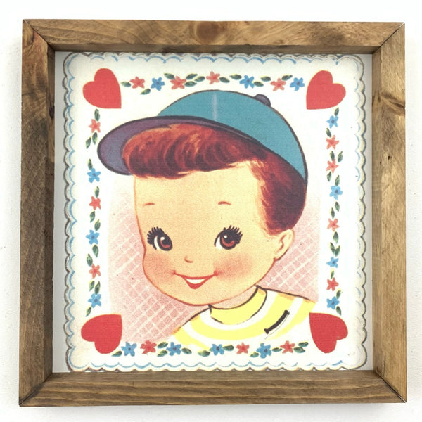Vintage Valentine Boy <br>Framed Art