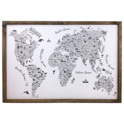 Typography World Map Pinboard
