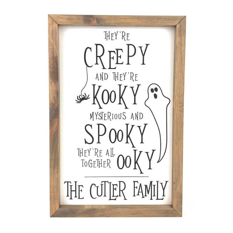 Personalized Creepy & Kooky with Ghost <br>Framed Saying