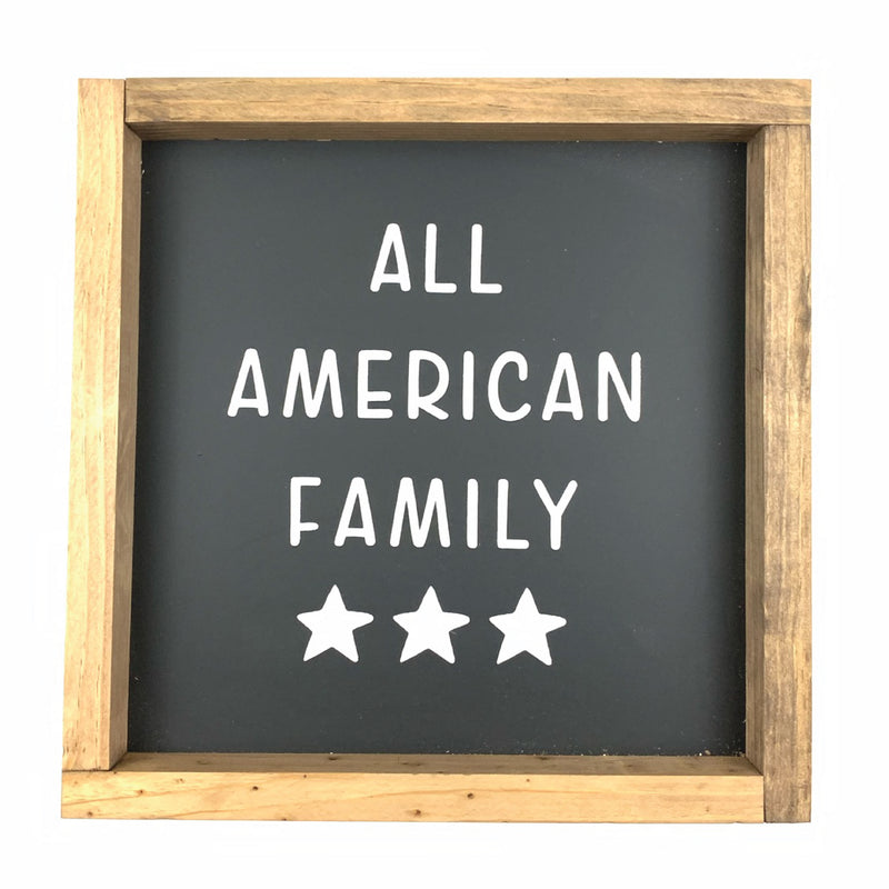 All American Family Framed Saying