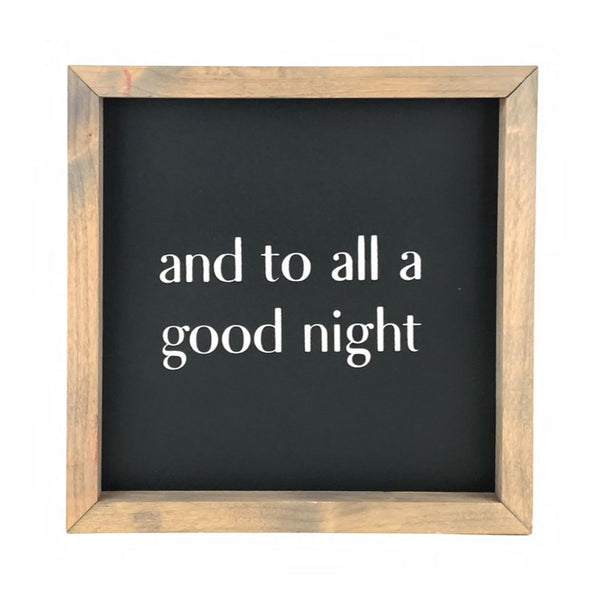 And To All A Good Night Square <br>Framed Print