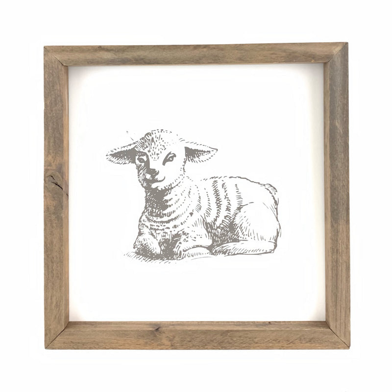 Vintage Lamb <br>Framed Art