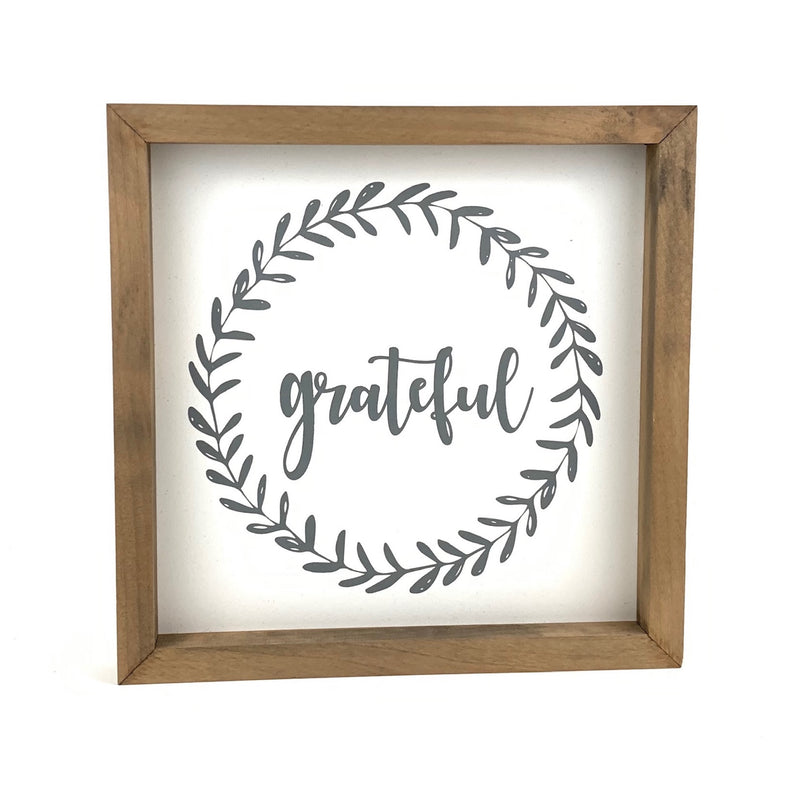 Grateful Wreath <br>Framed Saying