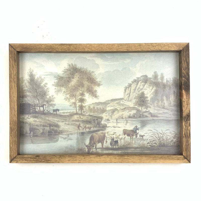 River with Cattle <br>Framed Art