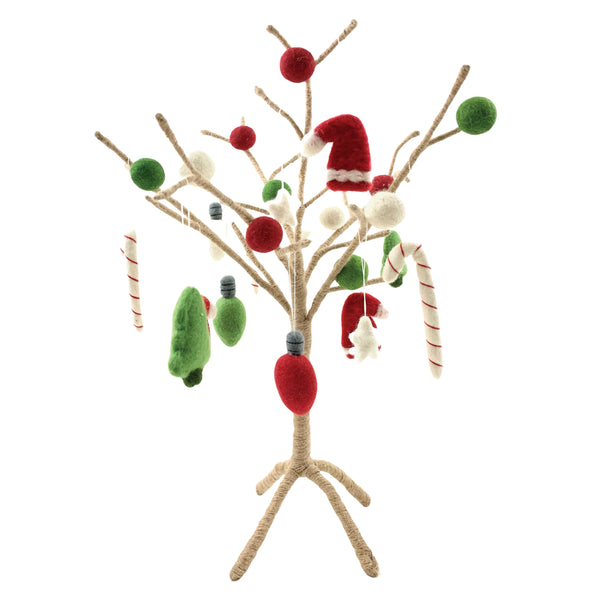 Jute Tree with Christmas Ornaments