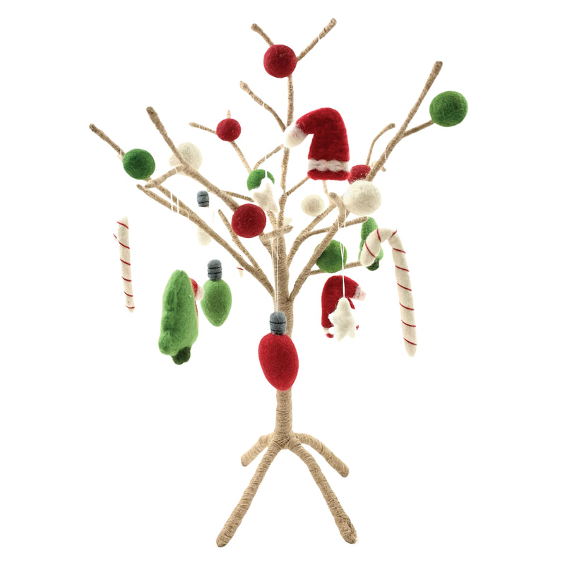 Jute Tree with Seasonal Ornaments