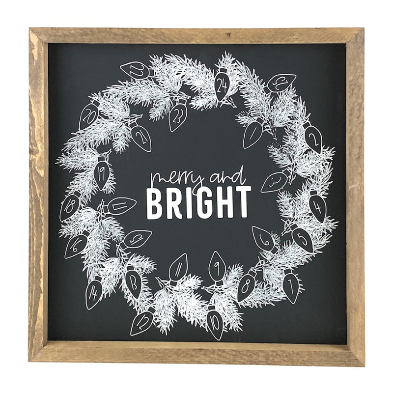 Merry & Bright Wreath <br>Magnetic Advent