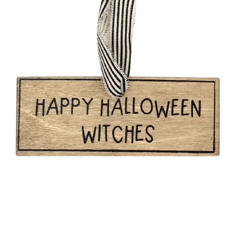 Happy Halloween Witches Sign Ornament