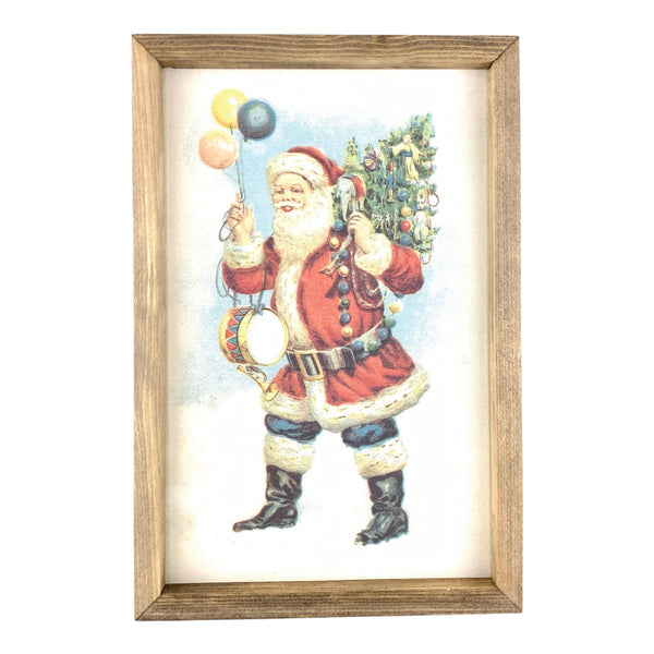 Santa Carrying Tree <br>Framed Print