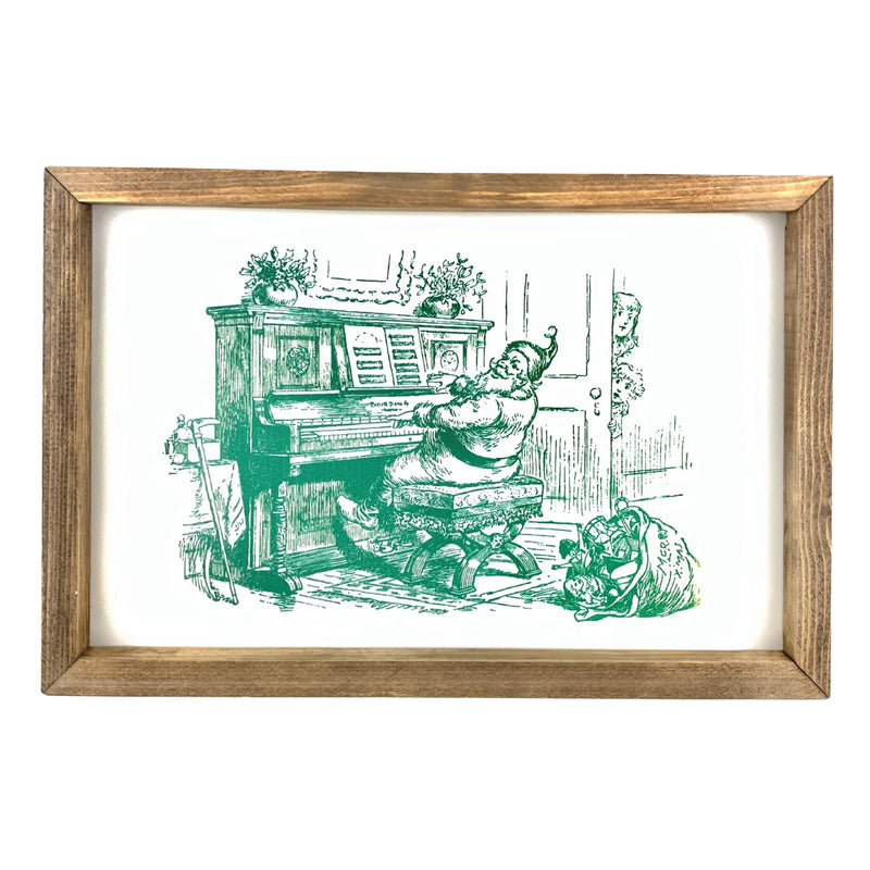 Santa at Piano <br>Framed Print