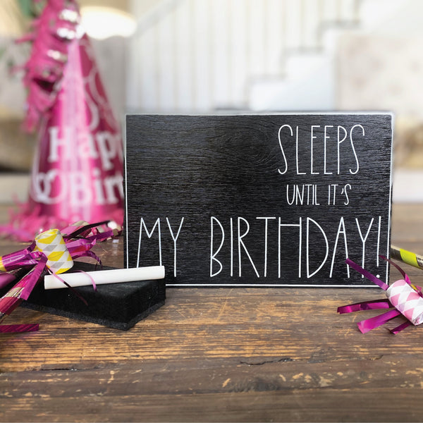 Sleeps Until My Birthday Large Countdown <br>Shelf Block