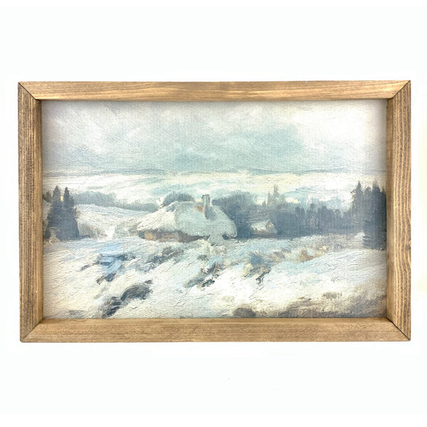 Snowy Cabin <br>Framed Art