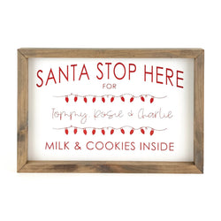 Santa Stop Here - Christmas Lights <br>Personalized Framed Print